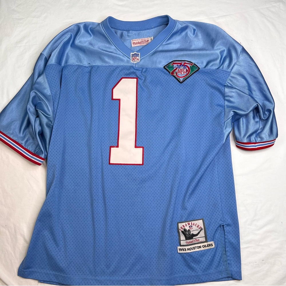 Warren Moon Autographed Mitchell & Ness Jersey Sz 52 Houston Oilers 1993 L050824
